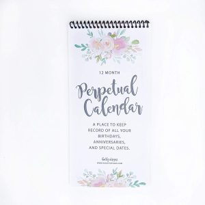 Perpetual Calendar | 12 Months | Home & Organization - Gold Dots