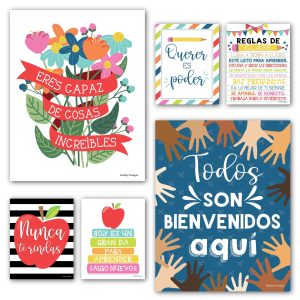 Spanish Motivational Posters | Set of 6 | Spanish Classroom Supplies - Colorful